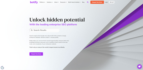 Botify Website Homepage