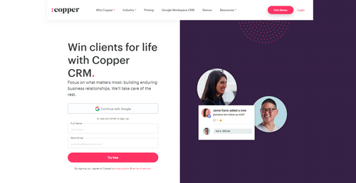 Copper Website Homepage