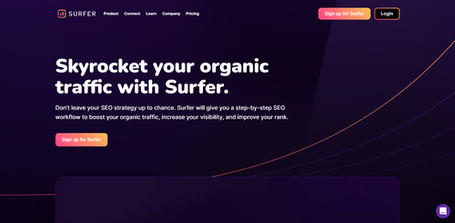 Surfer Website Homepage